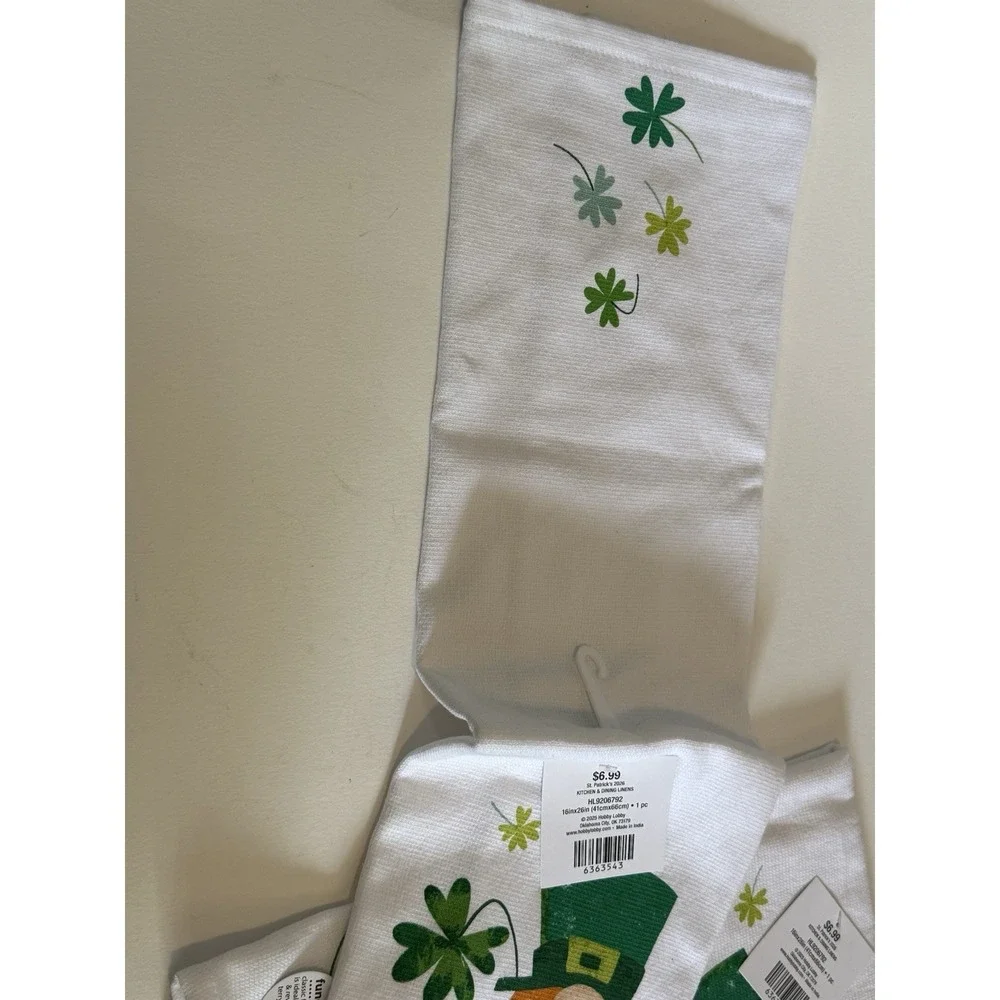 NWT Lot Of 2 ST PATRICKS‎ DAY CAN'T PINCH THIS 16IN X 26IN KITCHEN TOWEL TEA